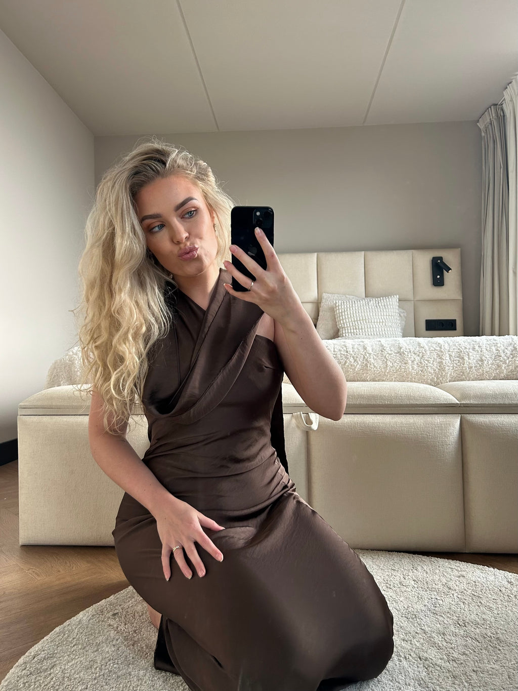 Maxi bruin - Jurk