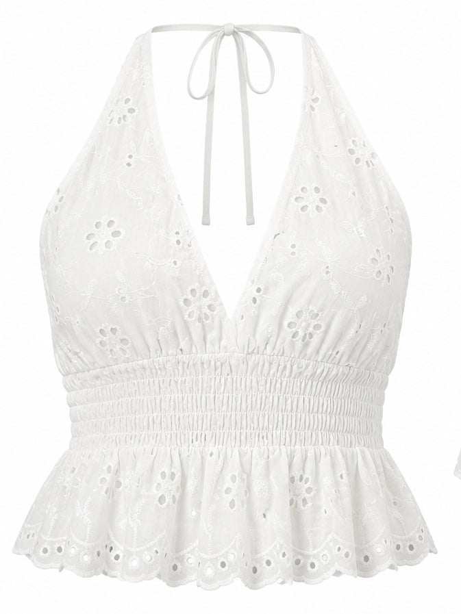 Broderie halter - Top
