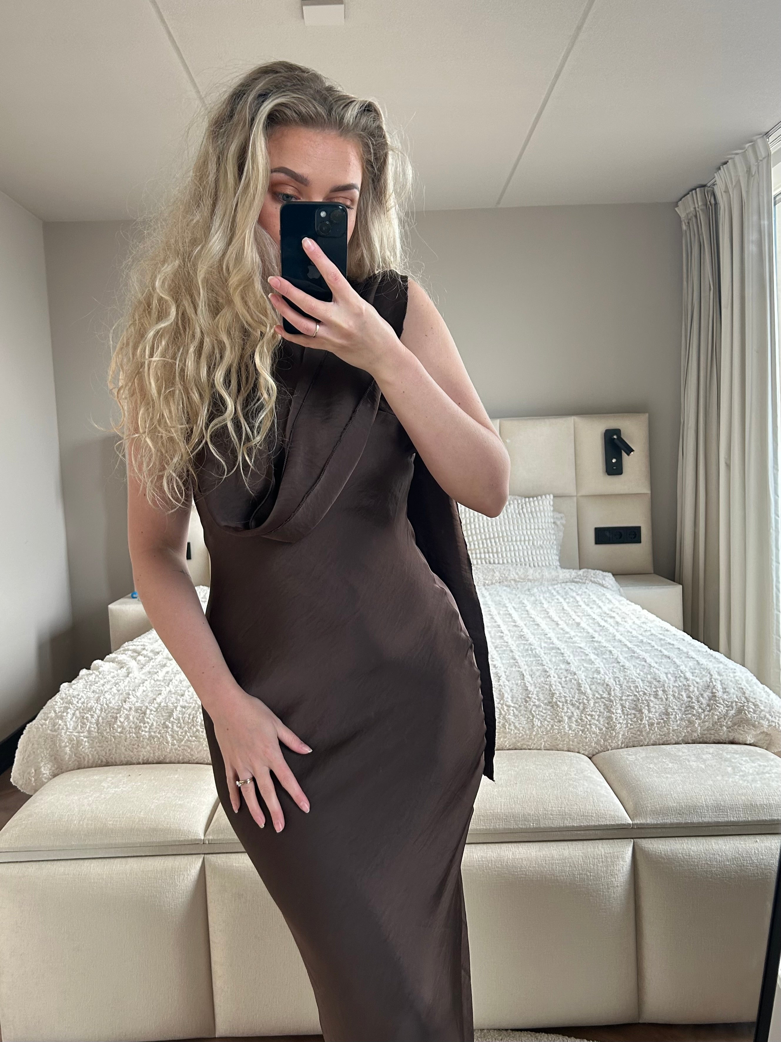 Maxi bruin - Jurk