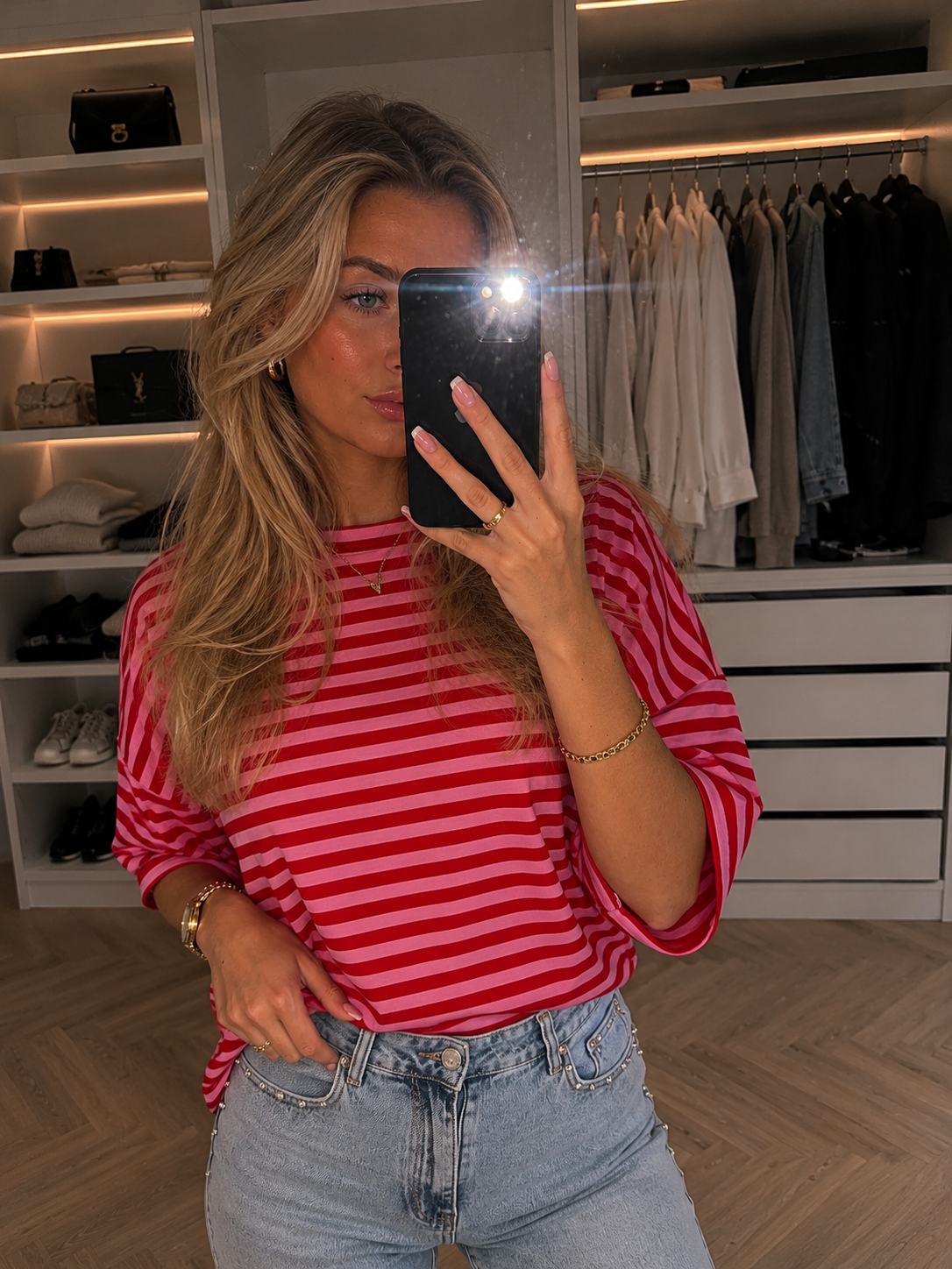 Sienna stripe red/pink - Top