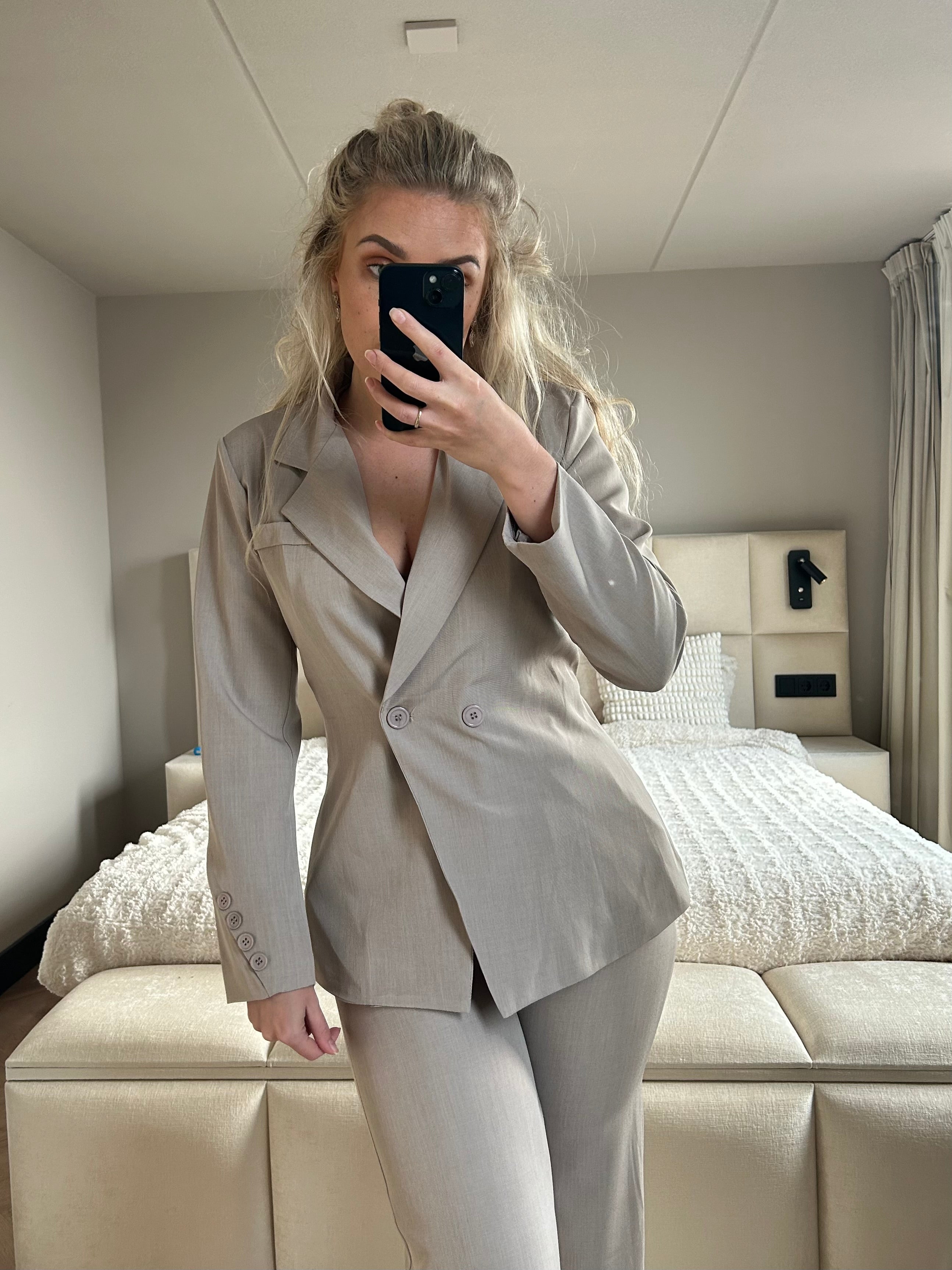 Taupe tweedelige set - Co-ord
