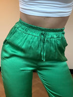 Groen satin - Broek