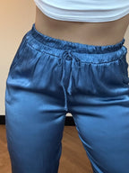 Blauw satin - Broek