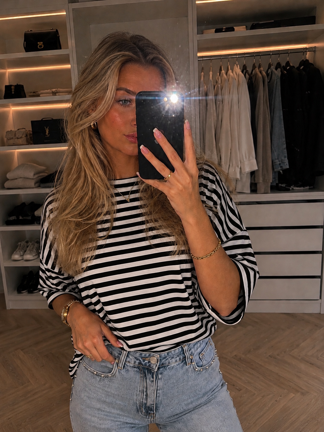 Sienna stripe black/white - Top