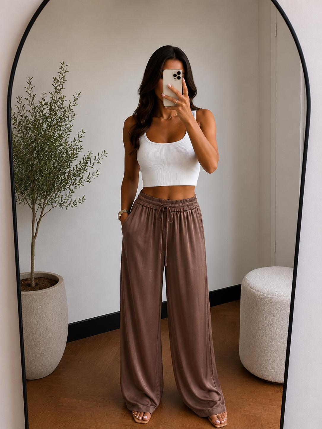Brown silk - Pants